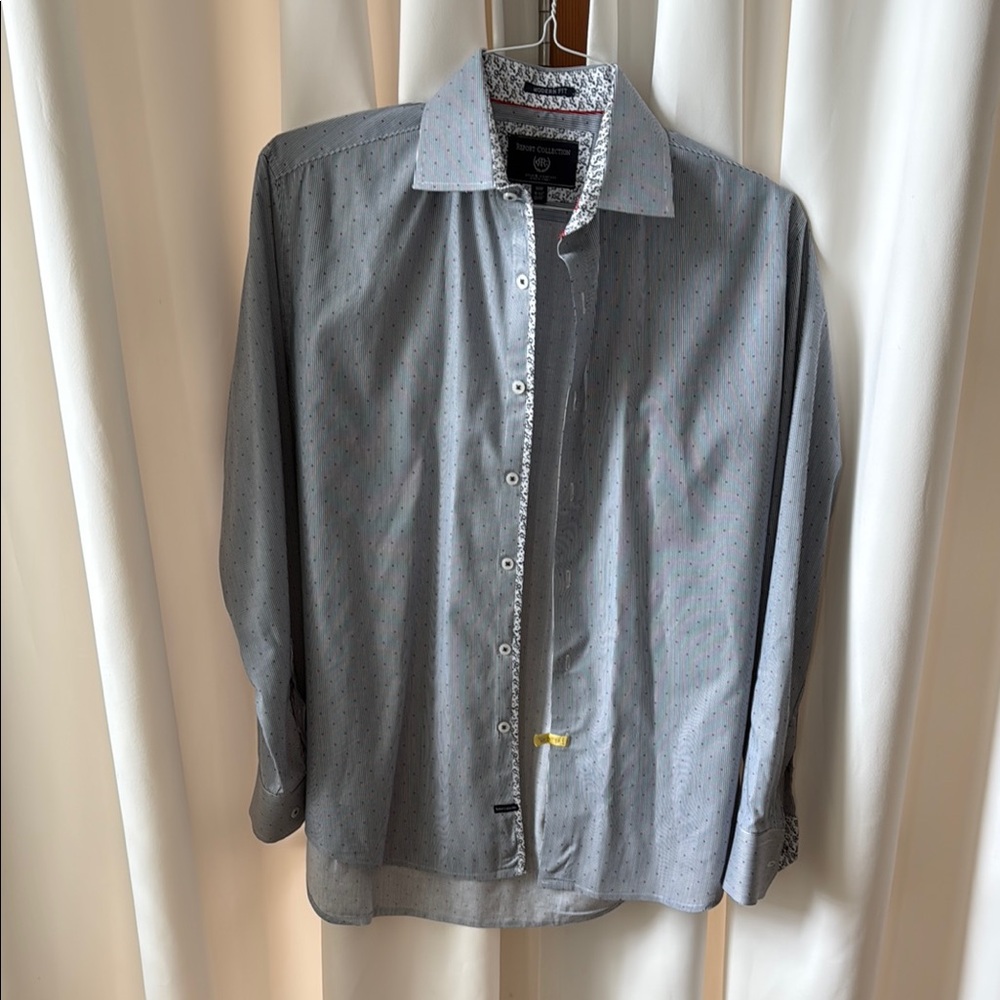 Report Collection Striped Shirt with Red Accents